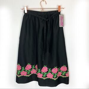 Vtg S Sanibel Sport Floral Embroidered Midi